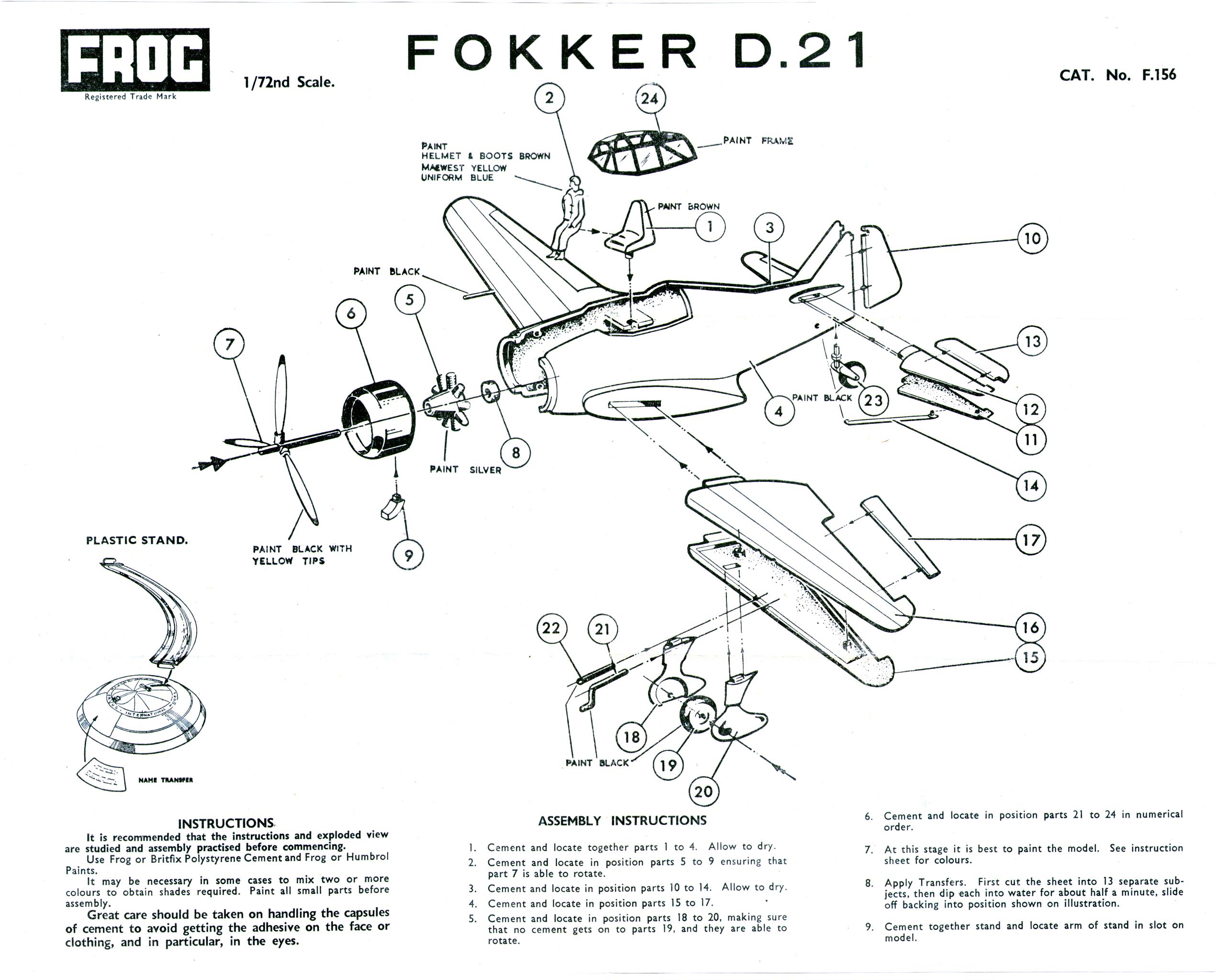 Инструкция FROG Blue series F156 Fokker D21